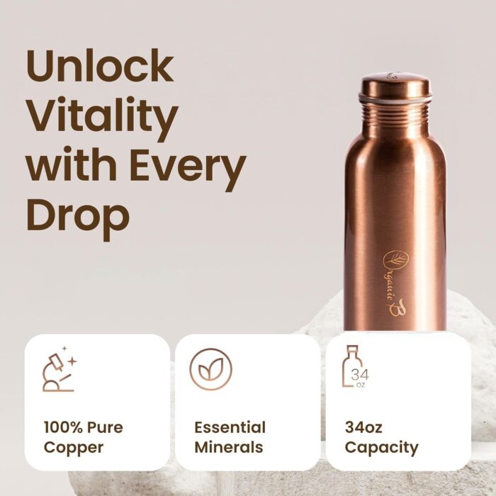 Plain Copper Water Bottle (949ml) - Organic B