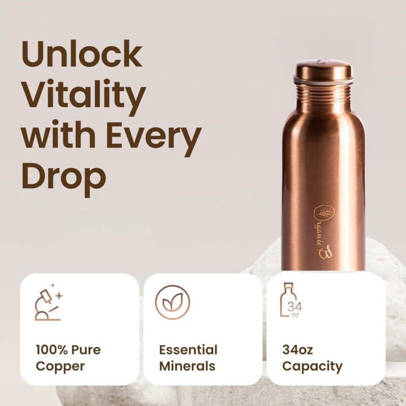 Plain Copper Water Bottle (949ml) - Organic B