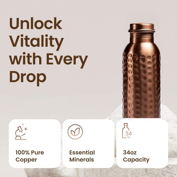 Hammered Copper Water Bottle (949ml)