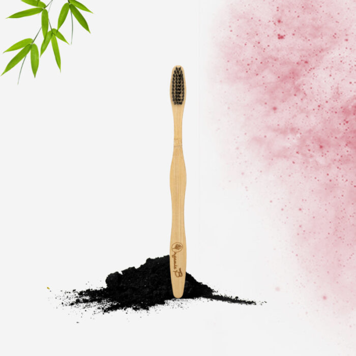 Soft bristles Pure Mao Bamboo toothbrush |Activated charcoal Share ( Pack of 2 )