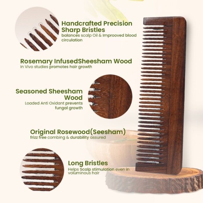 Rosewood widetooth Long Comb