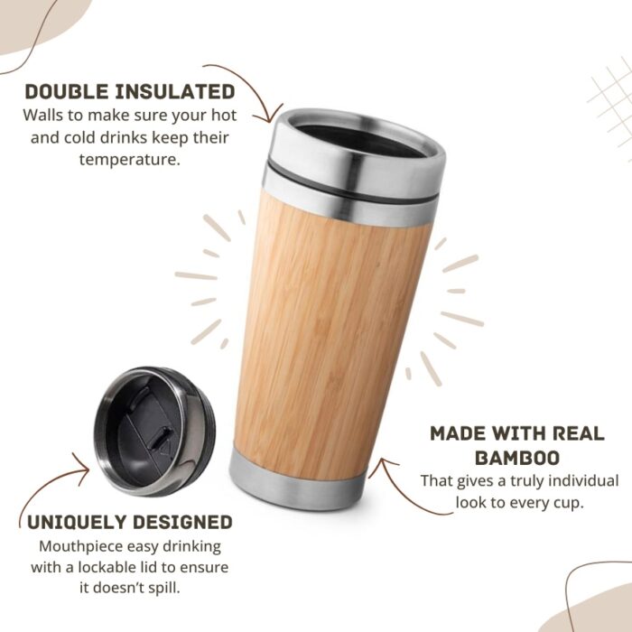 BambooShell Steel Tumbler Coffee Mug