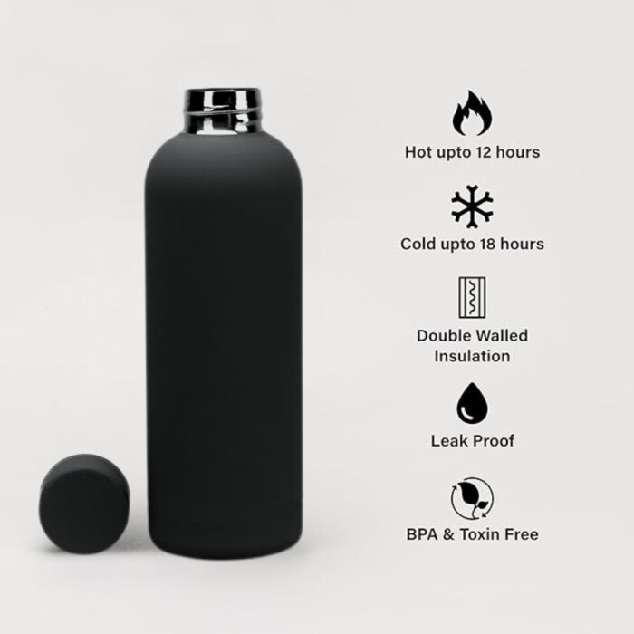 Portable Stainless Steel Insulated Vacuum Eco-Friendly Water Bottle | BLACK