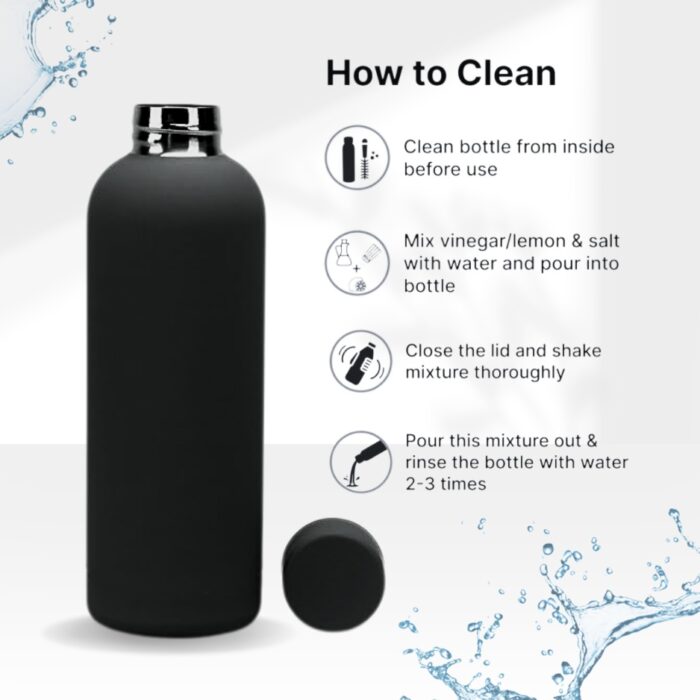 Portable Stainless Steel Insulated Vacuum Eco-Friendly Water Bottle | BLACK