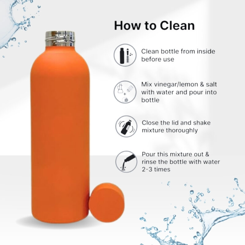 Portable Stainless Steel Insulated Vacuum Eco-Friendly Water Bottle | ORANGE